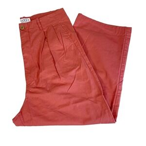 ONE DNA High Rise Cropped Capri Pants Womens S Pink Pleated Front Pockets USA